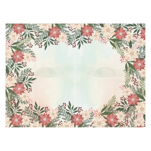 フェスティバルエレガントクリスマスポインセティアホリデイ テーブルクロス (正面(横))