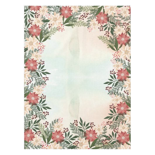 フェスティバルエレガントクリスマスポインセティアホリデイ テーブルクロス (正面)