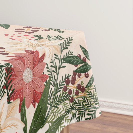 フェスティバルエレガントクリスマスポインセティアホリデイ テーブルクロス (インサイチュ)