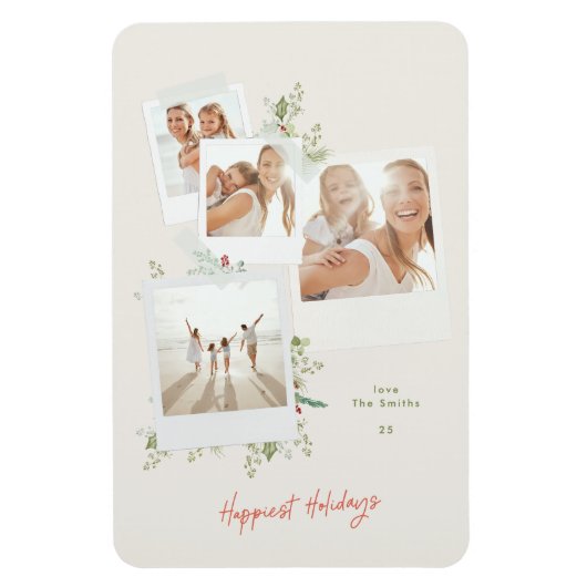 フェスティバルエレガントクリスマス植物写真アルバム マグネット (縦)