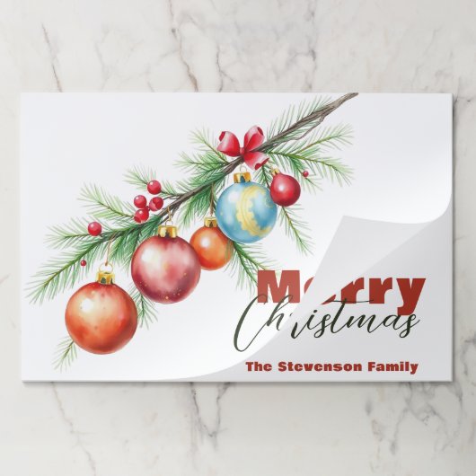 フェスティバルエレガントクリスマス紙ランチョンマット ペーパーパッド (折り畳み)