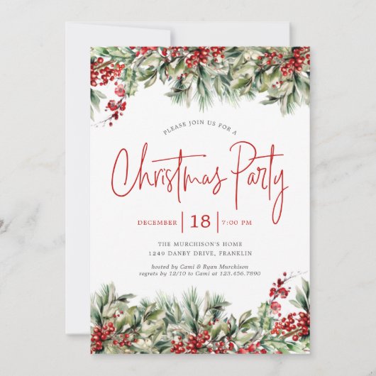 フェスティバルエレガントグリーナリーホリデーパーティー 招待状 (正面)