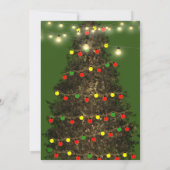 フェスティバルエレガントグリーンクリスマスツリーランプ 招待状 (裏面)