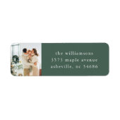 フェスティバルエレガントグリーンホリデーフォト差出人住所 ラベル (正面)