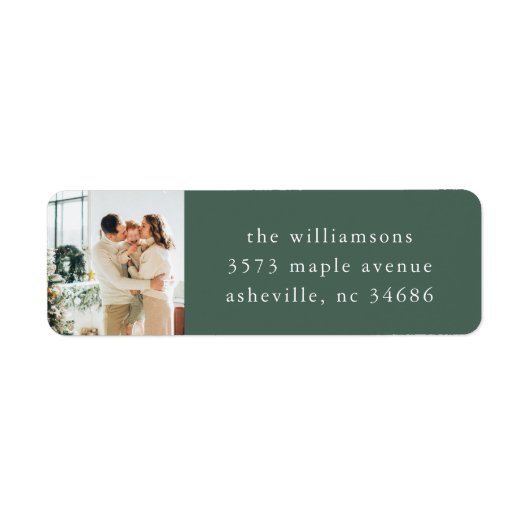 フェスティバルエレガントグリーンホリデーフォト差出人住所 ラベル (正面)