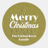 フェスティバルエレガントゴールデンエンボスクリスマスツリー ラウンドシール (正面)