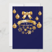 フェスティバルエレガントゴールデンボウブルークリスマスパーティー 招待状 (裏面)