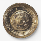 フェスティバルエレガントゴールデン装飾金ゴールドルック ペーパープレート (正面)