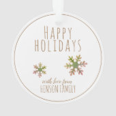 フェスティバルエレガントスノーフレーククリスマスホリデー オーナメント (裏面)