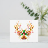 フェスティバルエレガントトインデア〔雄ジカの〕枝角 |モダンクリスマス ポストカード (スタンド正面)