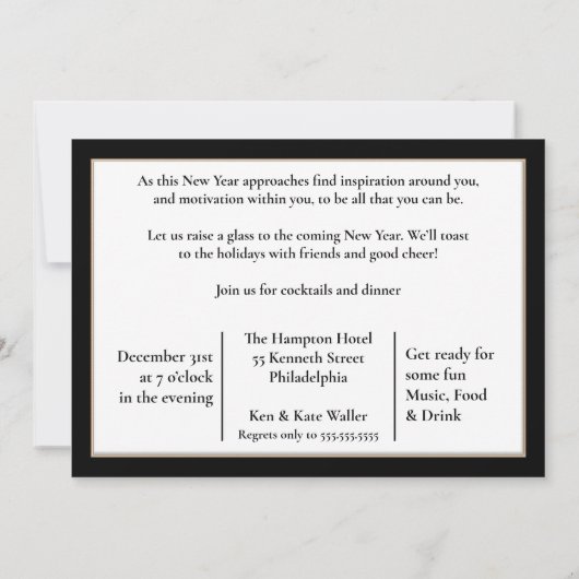 フェスティバルエレガントニューイーブパーティー 招待状 (裏面)