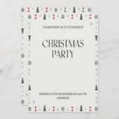 フェスティバルエレガントハッピークリスマスパーティの招待状 シーズンカード (正面/裏面)