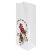 フェスティバルエレガントビューティフルクリスマス（鳥）ショウジョウコウカンチョウ ワインギフトバッグ (正面アングル)