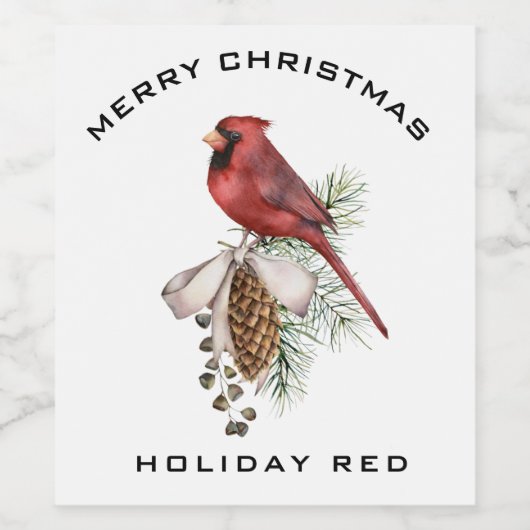 フェスティバルエレガントビューティフルクリスマス(鳥)ショウジョウコウカンチョウ ワインラベル (シングルラベル)