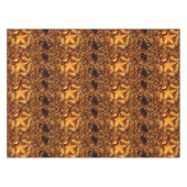フェスティバルエレガントブラウン金ゴールド銅クリスマススターズ テーブルクロス (正面(横))