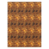 フェスティバルエレガントブラウン金ゴールド銅クリスマススターズ テーブルクロス (正面)