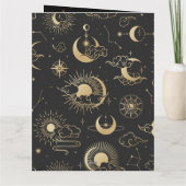 フェスティバルエレガントブラック&金ゴールドメリークリスマス カード (裏面)