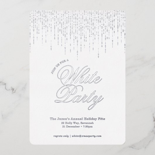 フェスティバルエレガントホリデーホワイトパーティー 箔招待状 (正面)