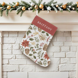 フェスティバルエレガントホリデーポインセチア ラージクリスマスストッキング