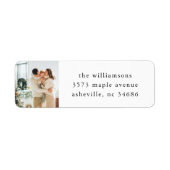 フェスティバルエレガントホワイトホリデーフォト差出人住所 ラベル (正面)