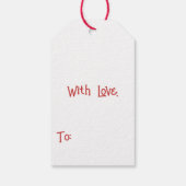 フェスティバルエレガントメリークリスマスリースレッドボウ ギフトタグ (裏面)