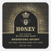 フェスティバルエレガントモダン金ゴールドクイーンビーハニージャー スクエアシール (正面)