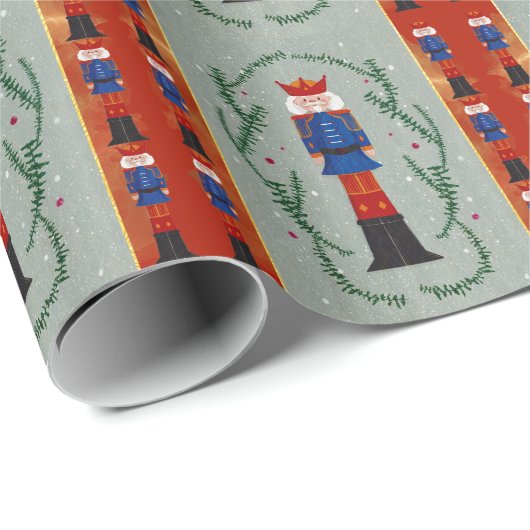 フェスティバルエレガントレッドメリークリスマスくるみ割り ラッピングペーパー (ロールコーナー)
