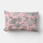 フェスティバルエレガントヴィンテージトイレディアグレーピンク ランバークッション (正面)