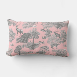 フェスティバルエレガントヴィンテージトイレディアグレーピンク ランバークッション