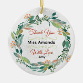 フェスティバルエレガント先生クリスマスリース セラミックオーナメント (正面)