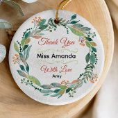 フェスティバルエレガント先生クリスマスリース セラミックオーナメント