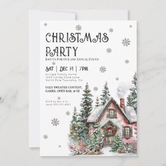 フェスティバルエレガント冬のクリスマスパーティー 招待状 (正面)