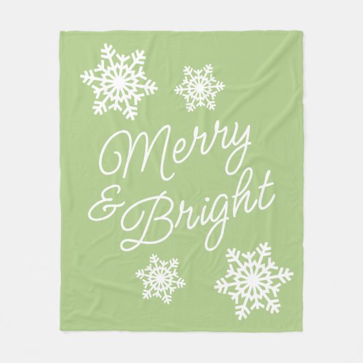 フェスティバルエレガント季節のごあいさつオンライトグリーン フリースブランケット (正面)