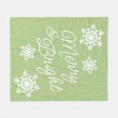 フェスティバルエレガント季節のごあいさつオンライトグリーン フリースブランケット (正面(横))