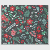 フェスティバルエレガント植物性クリスマスパターン ラッピングペーパー (フラット)