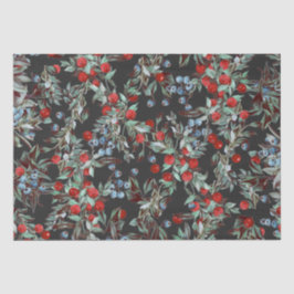 フェスティバルエレガント水彩レッドブルーベリーブラック 薄葉紙