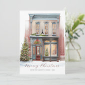 フェスティバルエレガント水彩写真楽しいクリスマス シーズンカード (スタンド正面)