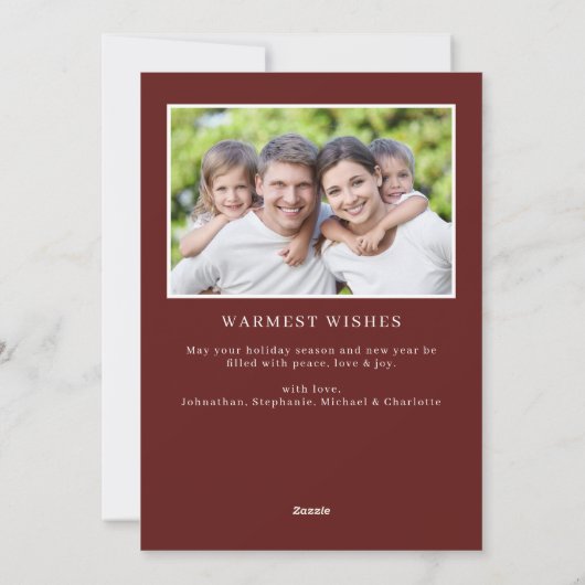 フェスティバルエレガント水彩写真楽しいクリスマス シーズンカード (裏面)