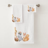 フェスティバルエレガント水彩冬樹林動物 バスタオルセット (インサイチュ)