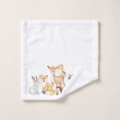 フェスティバルエレガント水彩冬樹林動物 バスタオルセット (ウォッシュタオル)