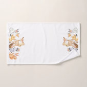 フェスティバルエレガント水彩冬樹林動物 バスタオルセット (ハンドタオル)