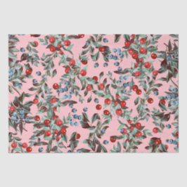 フェスティバルエレガント水彩赤ブルーベリーピンク 薄葉紙