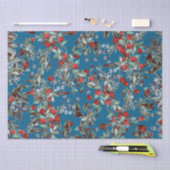 フェスティバルエレガント水彩赤ブルーベリーブルー 薄葉紙 (クラフト)