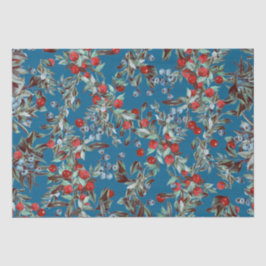 フェスティバルエレガント水彩赤ブルーベリーブルー 薄葉紙