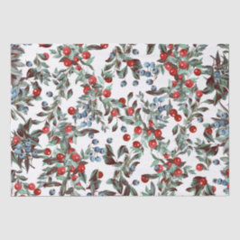 フェスティバルエレガント水彩赤ブルーベリーホワイト 薄葉紙