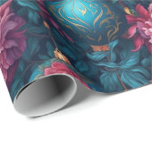 フェスティバルエレガント花模様とバウブルラッピング紙 ラッピングペーパー (ロールコーナー)