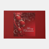フェスティバルエレガント赤と金ゴールドメリークリスマス ドアマット (正面)
