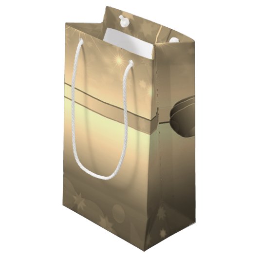 フェスティバルエレガント金ゴールドボウ スモールペーパーバッグ (正面アングル)