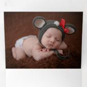 フェスティバルエレガント金ゴールドメリークリスマススクリプト写真 三つ折りクリスマスカード (内部最初)