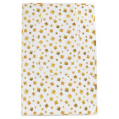 フェスティバルエレガント金ゴールド紙吹雪 ミディアムペーパーバッグ (正面)